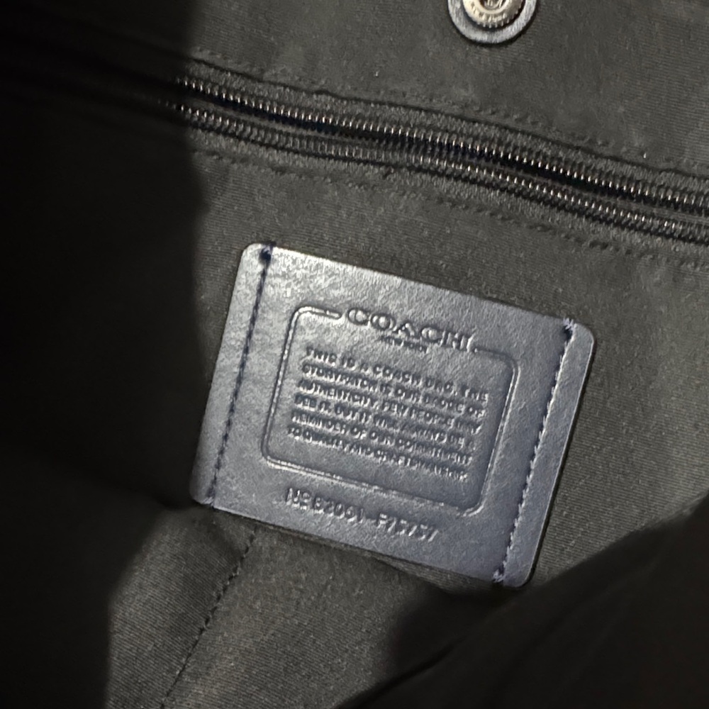 Coach Navy Leather Tote Bag - Picture 9 of 9